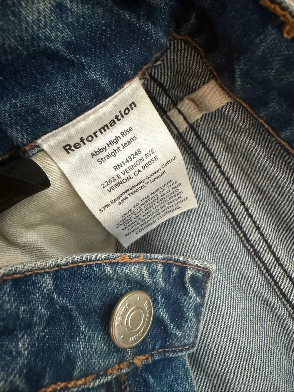 Reformation Abbie High-Rise Straight-Leg Jeans